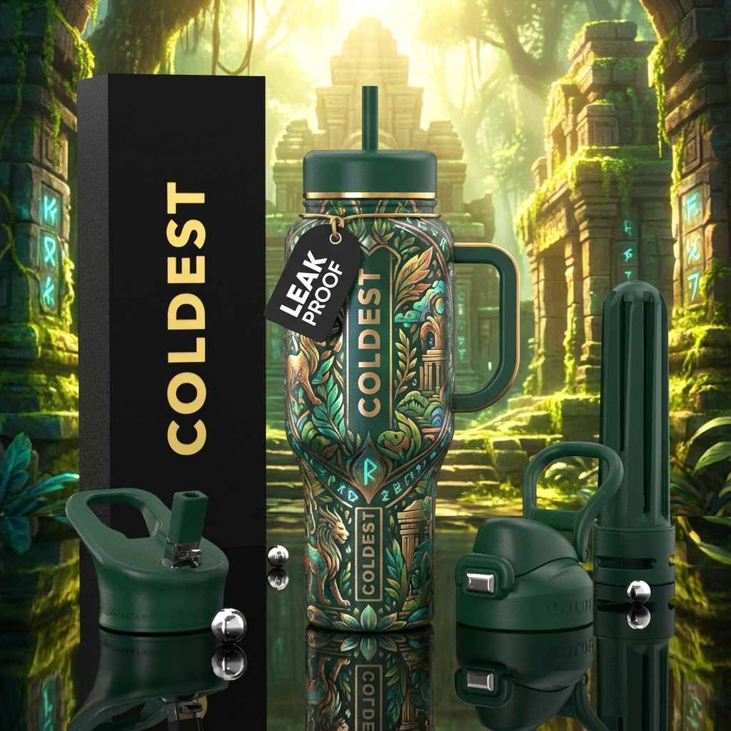 ancient jungle water bottle design