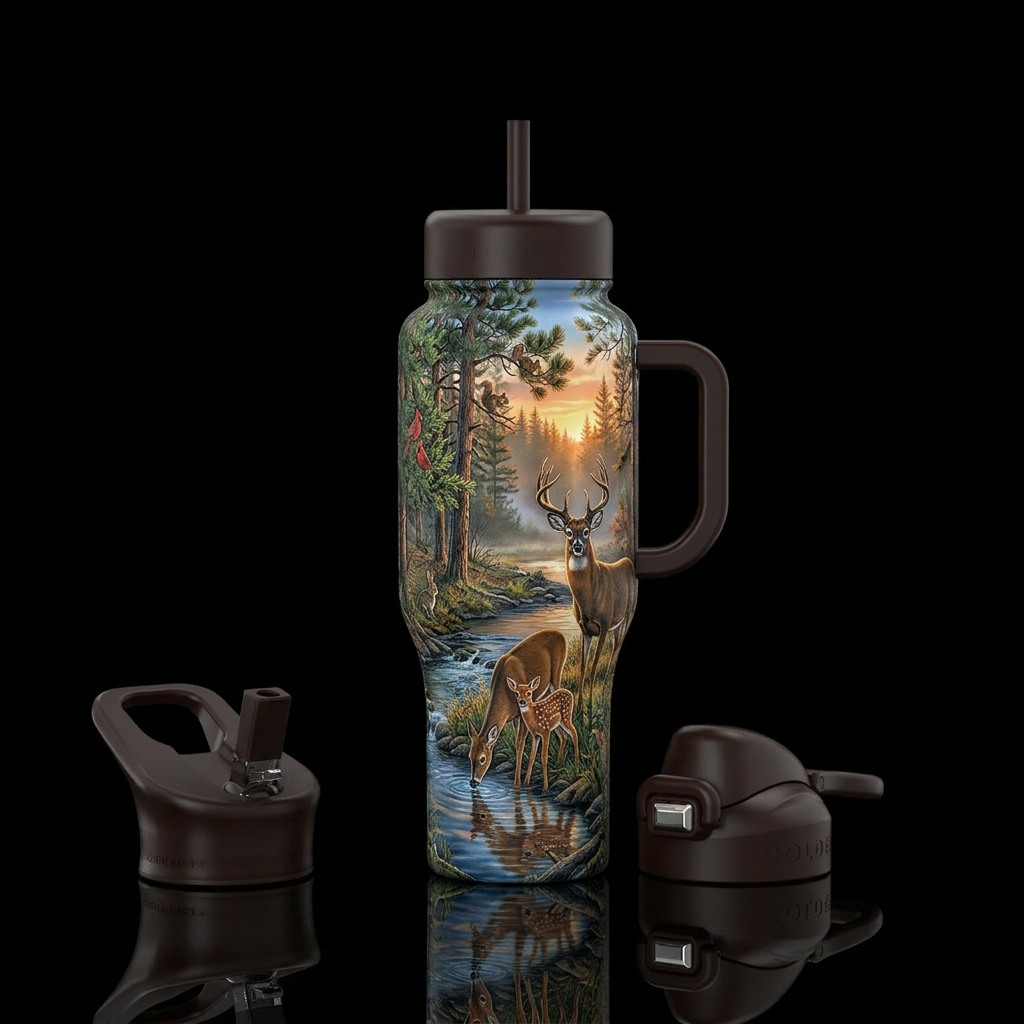 Whispering Pines water bottle design