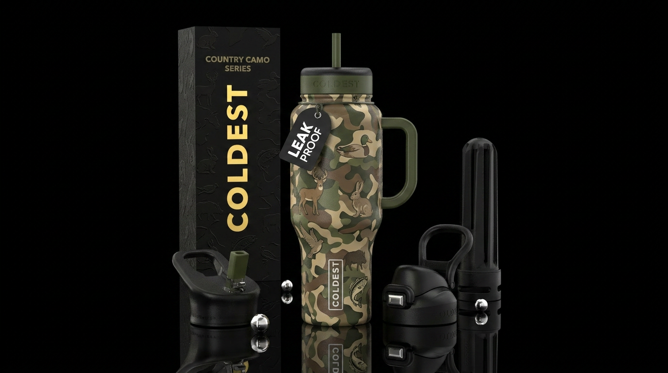 Country Camo water bottle design