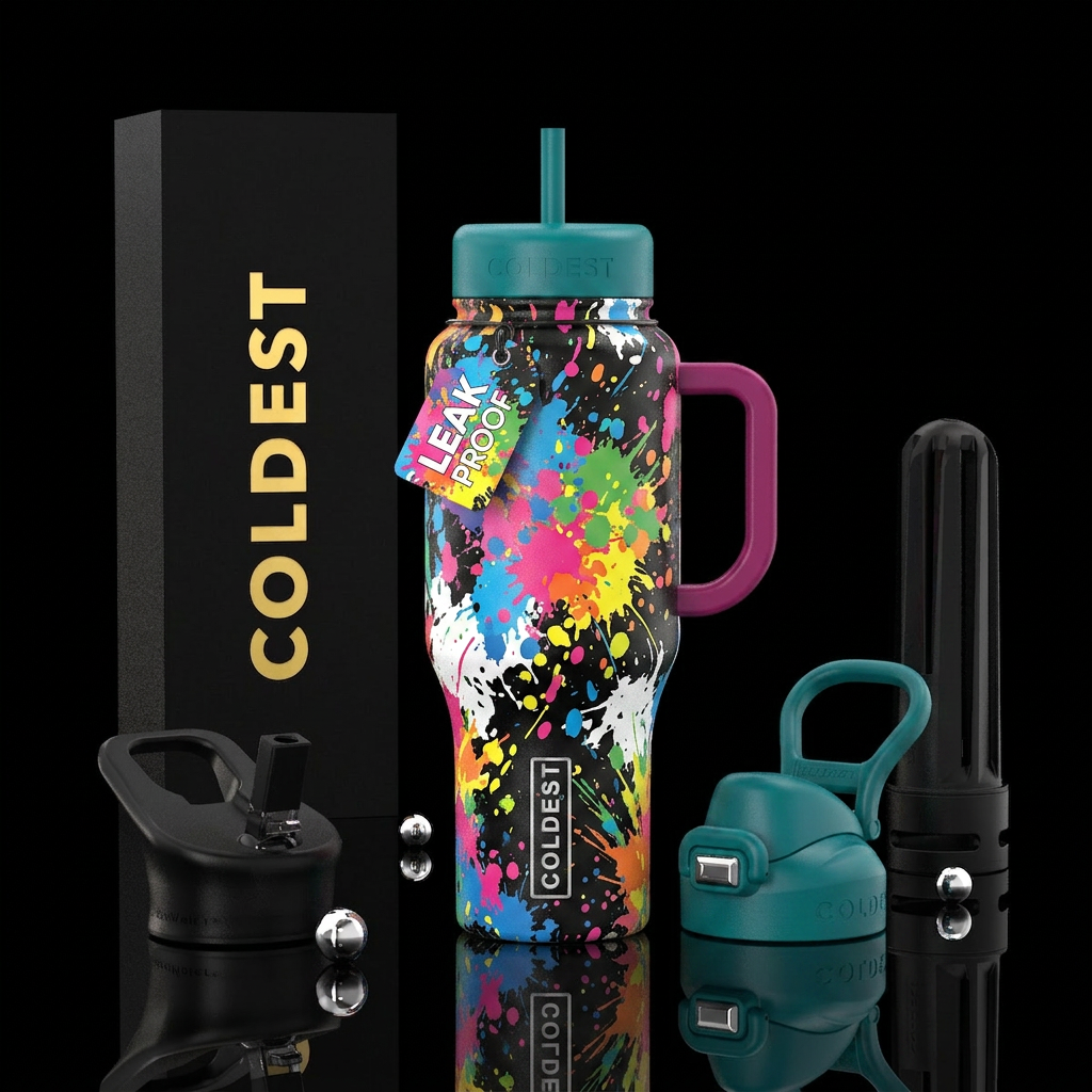 Colorful World water bottle design