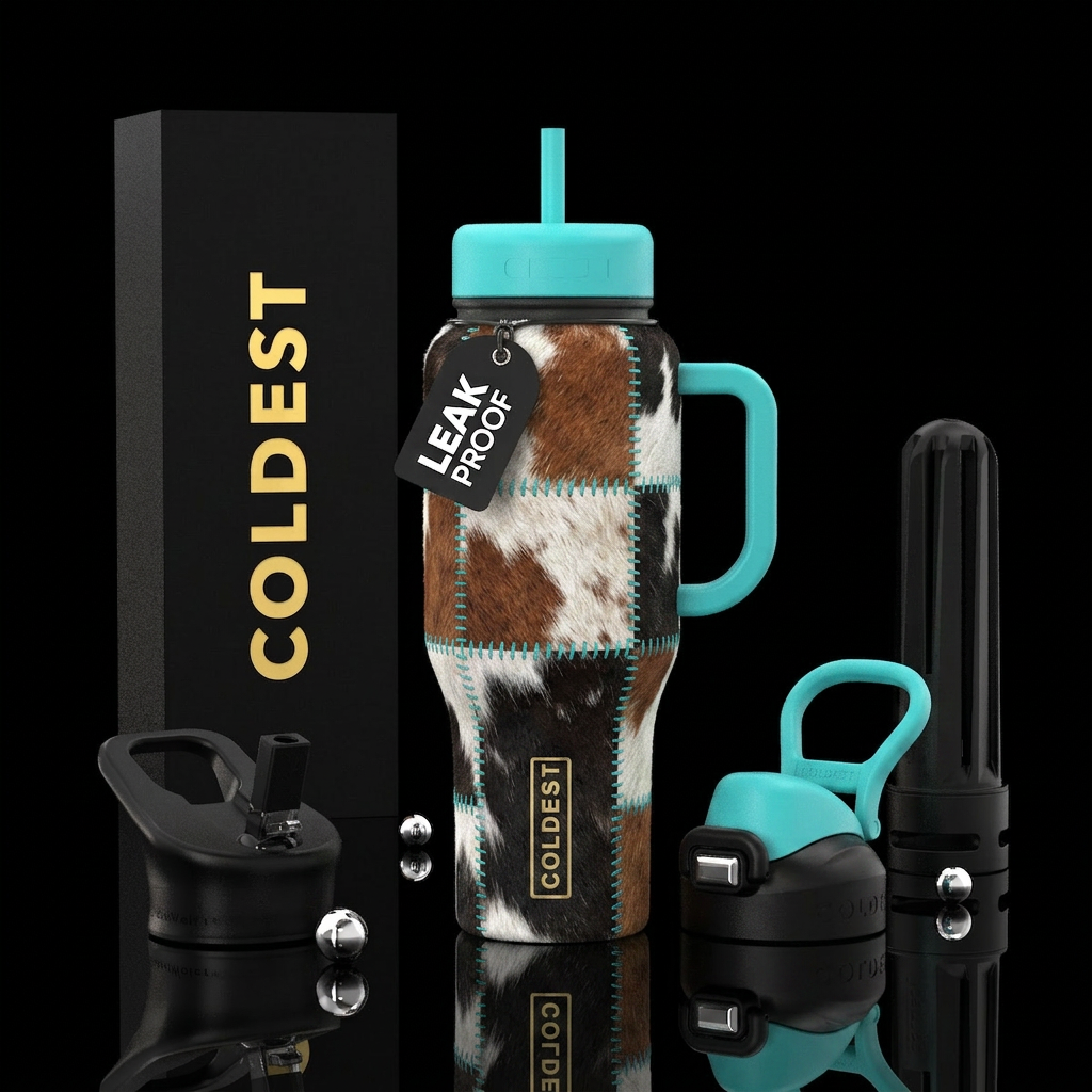 Country Patchwork water bottle design