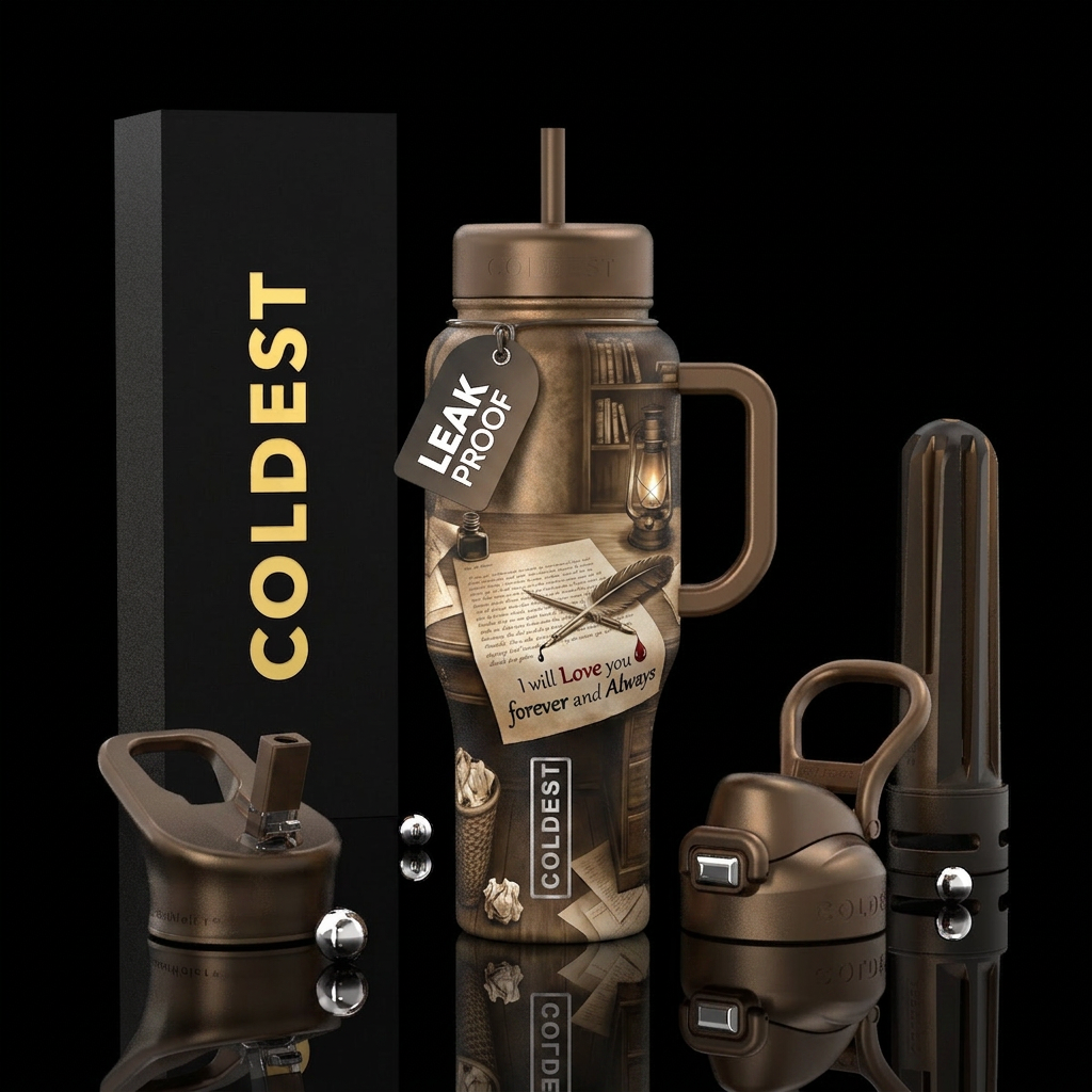 Love Letters water bottle design