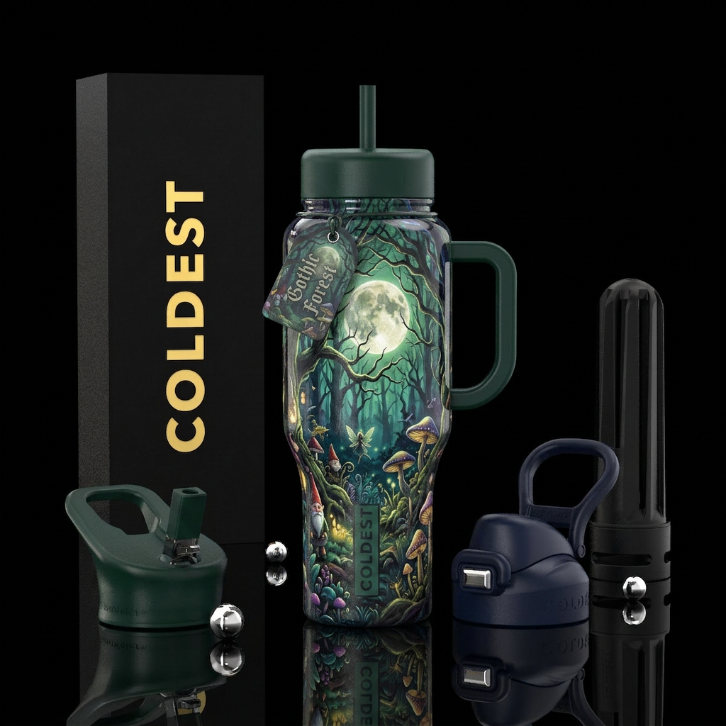 Into The Woods water bottle design