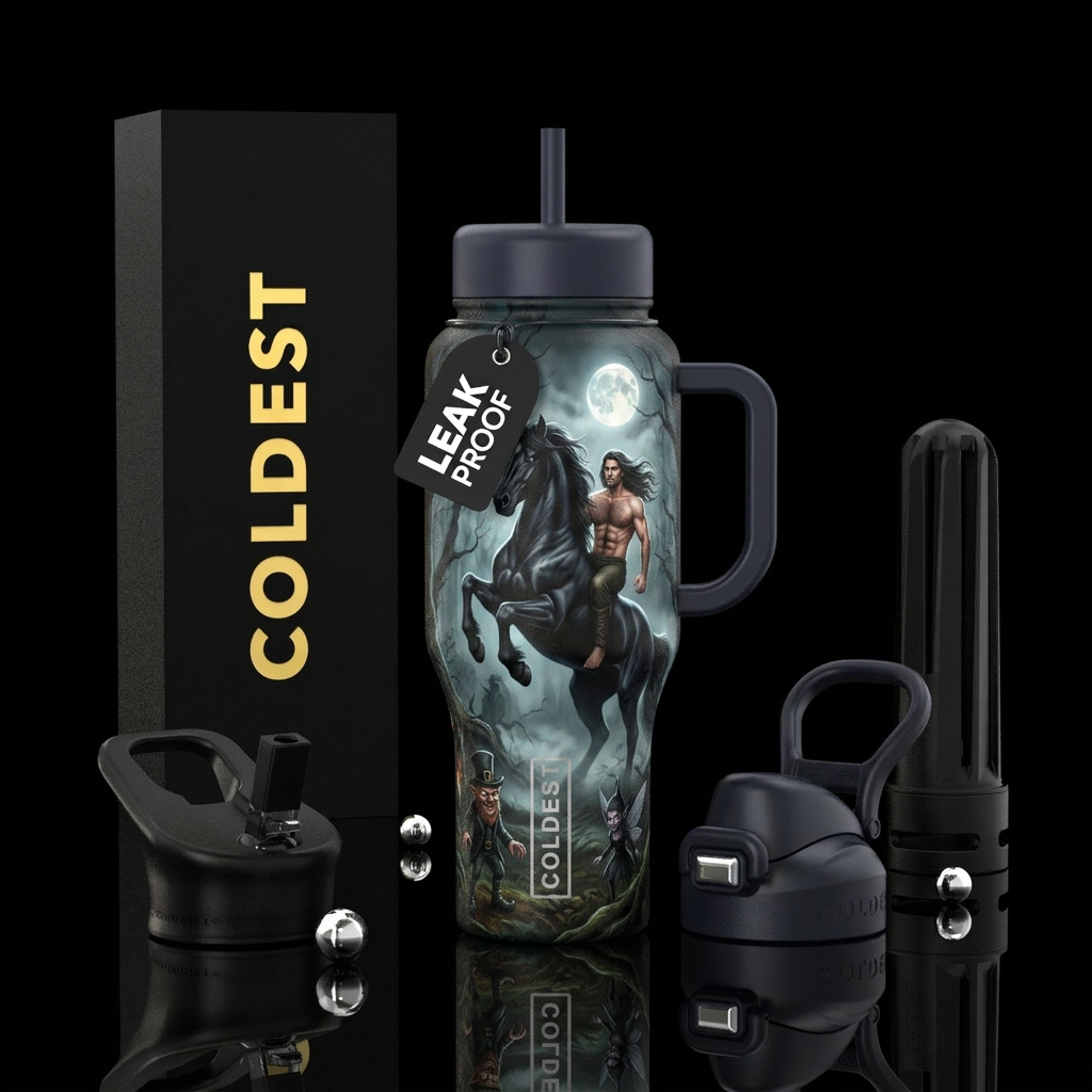 Dark Woods water bottle design