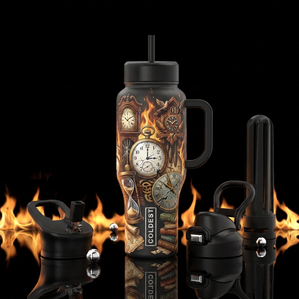The End of Time water bottle design