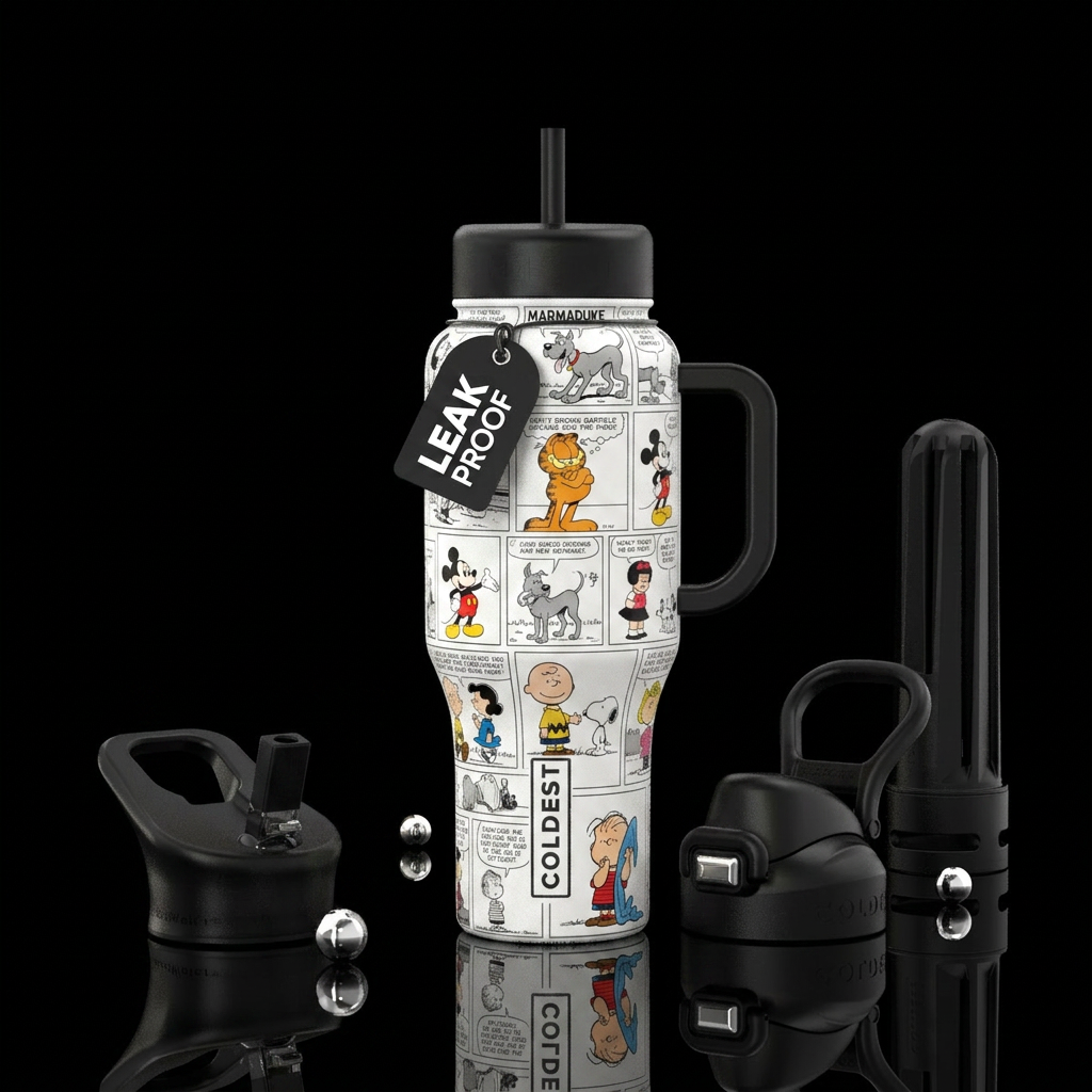 Funny Pages water bottle design