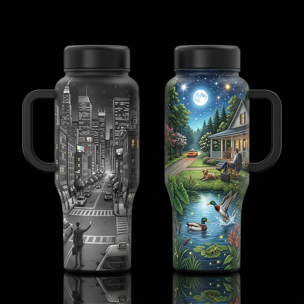 Skyline Views water bottle design