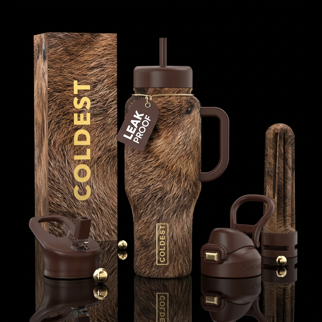 BEAVER PELT water bottle design