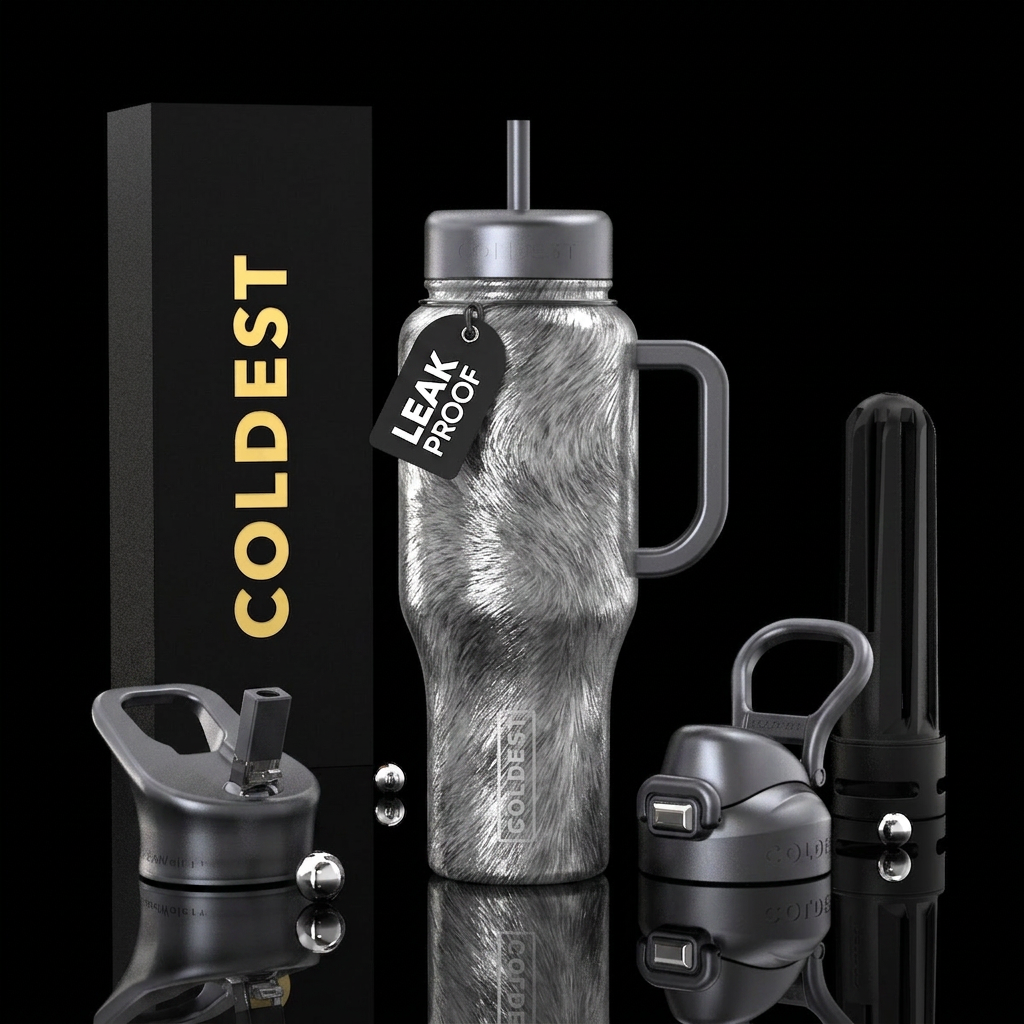The Silver Fox water bottle design