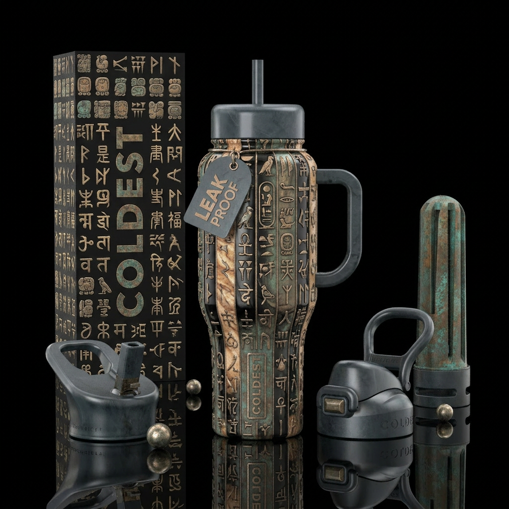 The Lost Alphabet water bottle design