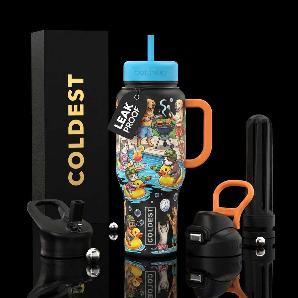 Pawty Time! water bottle design