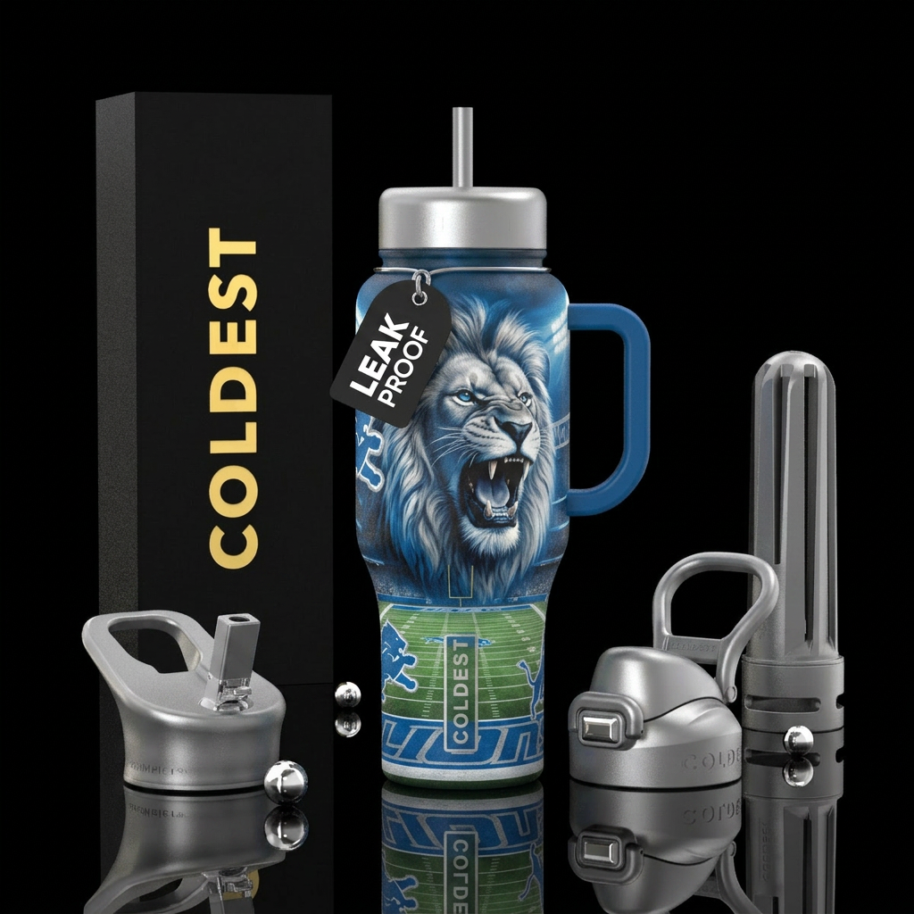 Lions football water bottle design