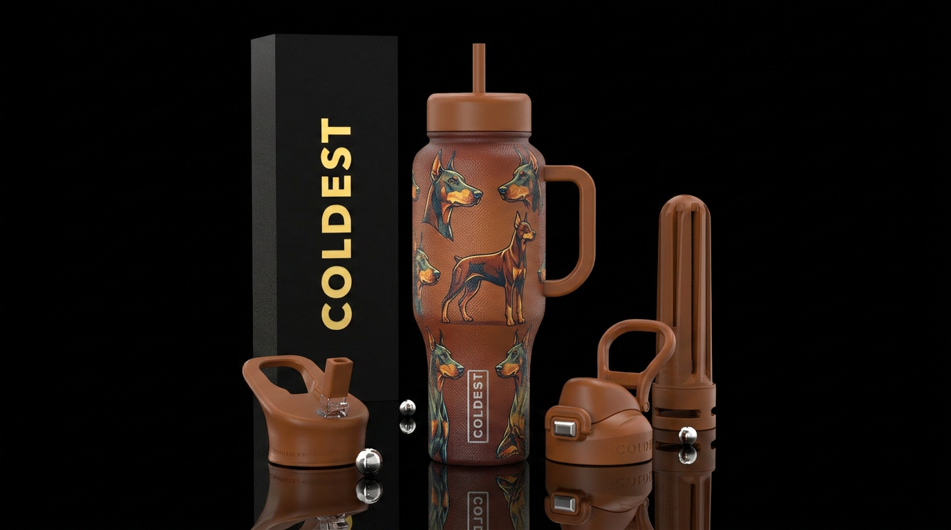 Doberman water bottle design
