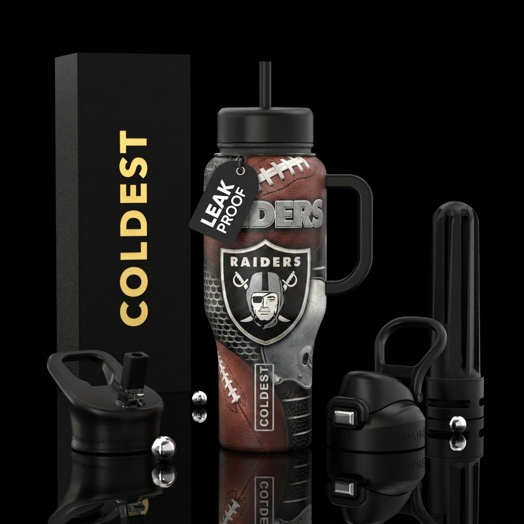 Raiders football water bottle design