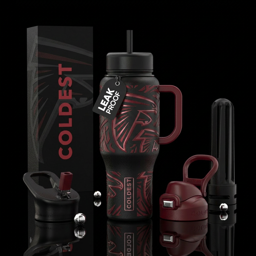Falcons football water bottle design