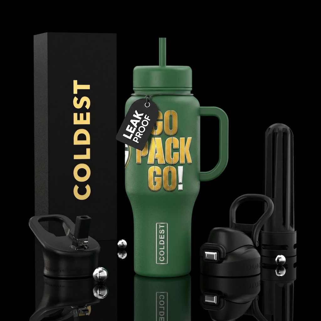 Go pack go football water bottle design