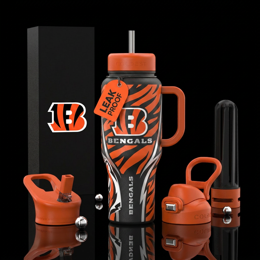 Bengals football water bottle design