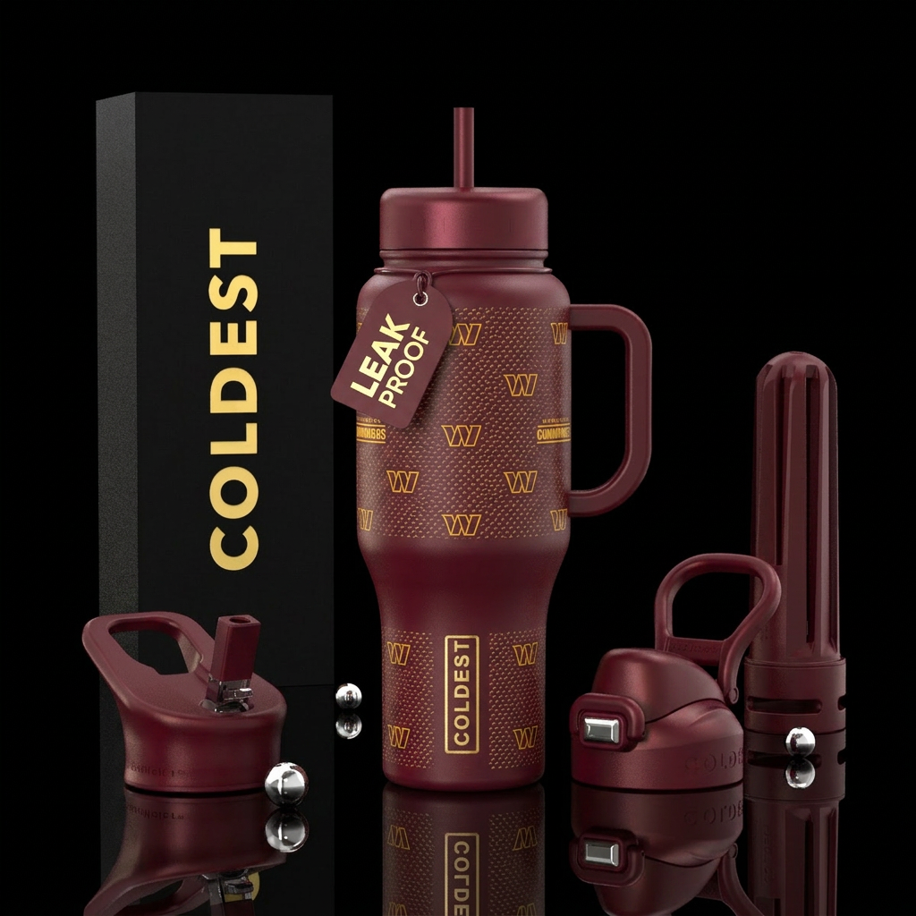 Washingtonbcommanders football water bottle design