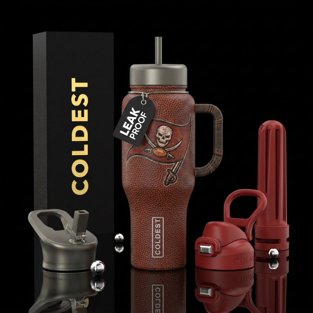 Tampa Bay buccaneers football water bottle design