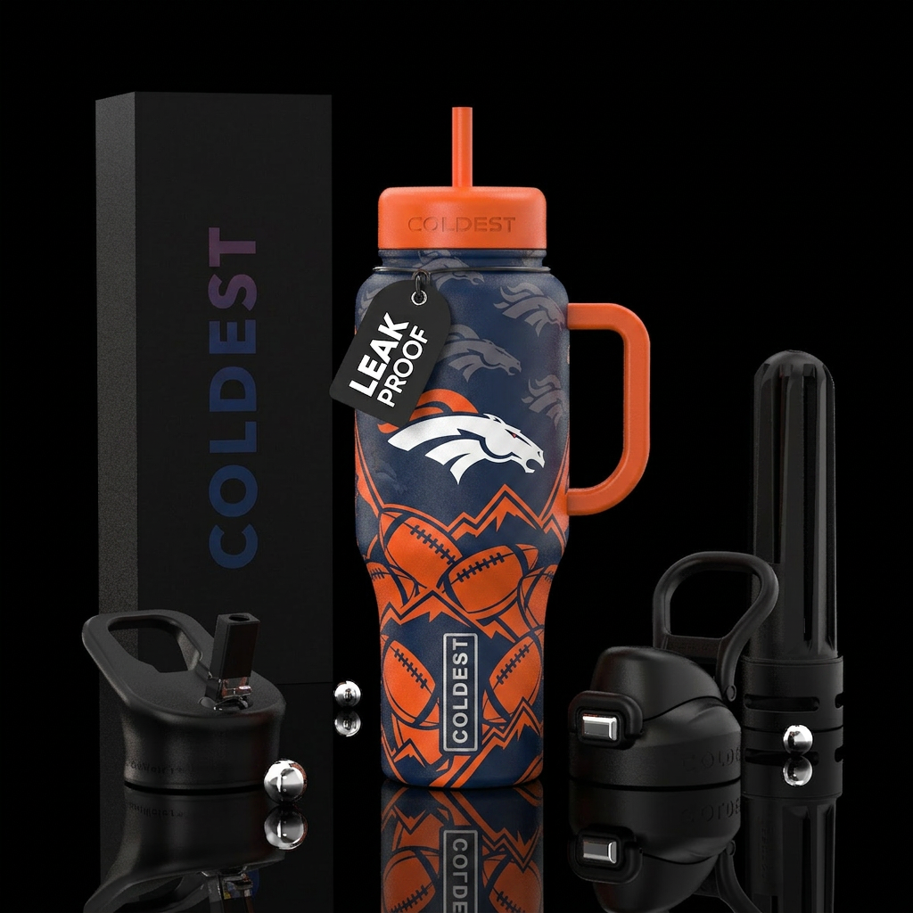 DENVER BRONCOS FOOTBALL water bottle design
