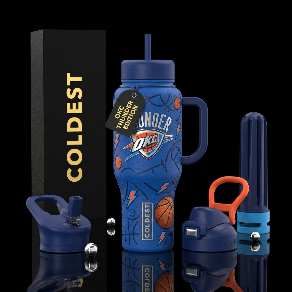 OC Thunder basketball water bottle design