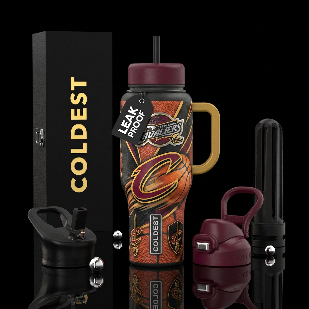 Cleveland cavaliers basketball water bottle design