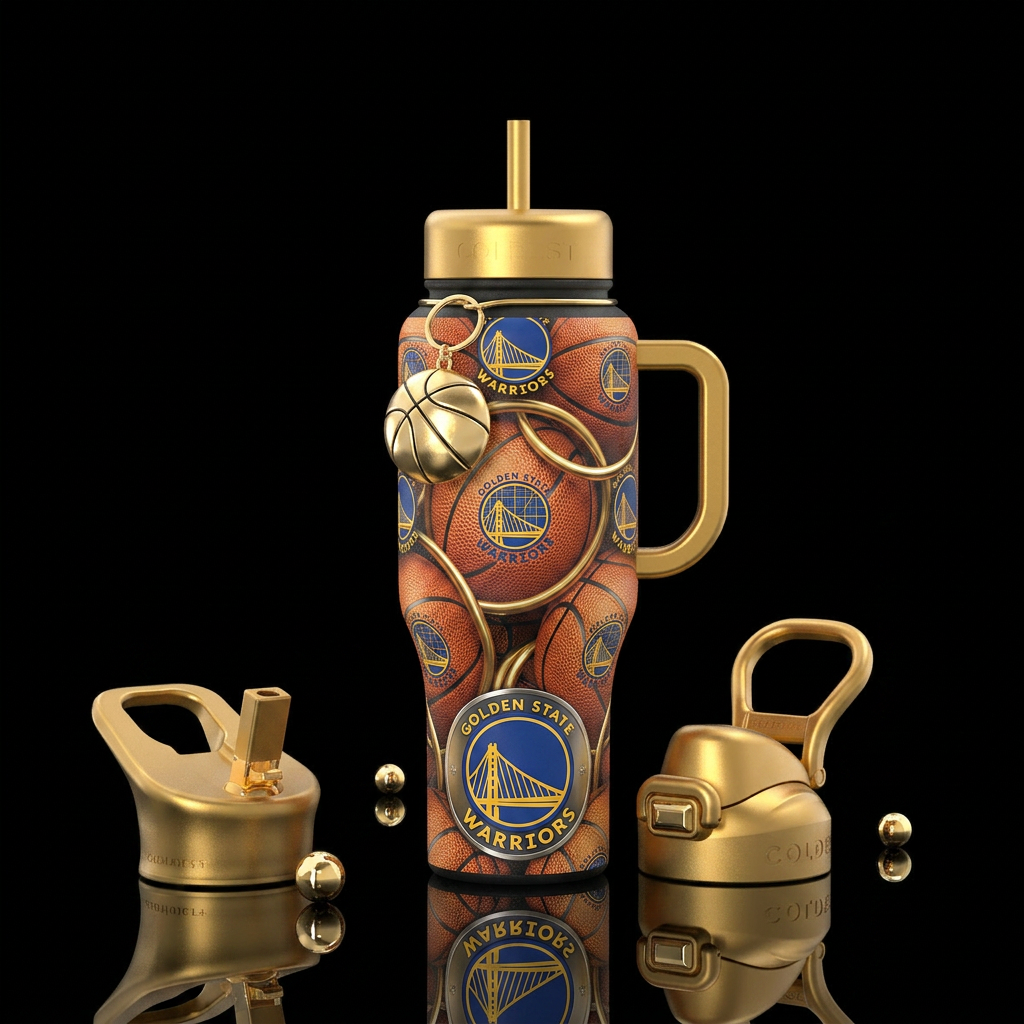GOLDEN state Warriors basketball water bottle design