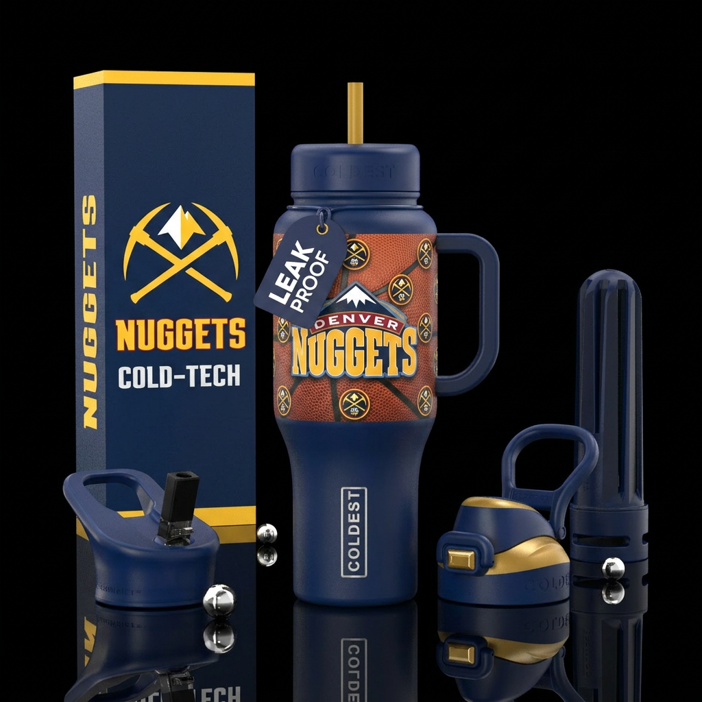 Denver Nuggets basketball water bottle design
