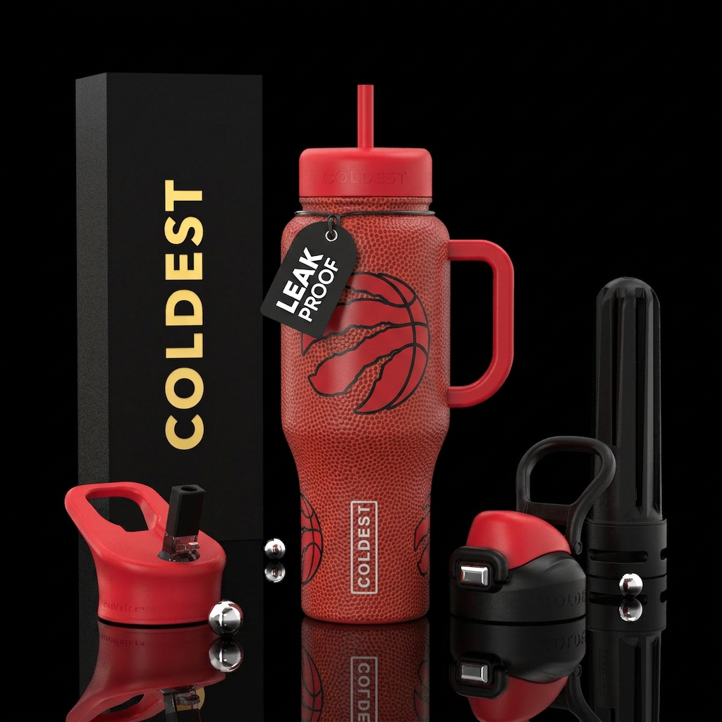 Toronto raptors basketball water bottle design