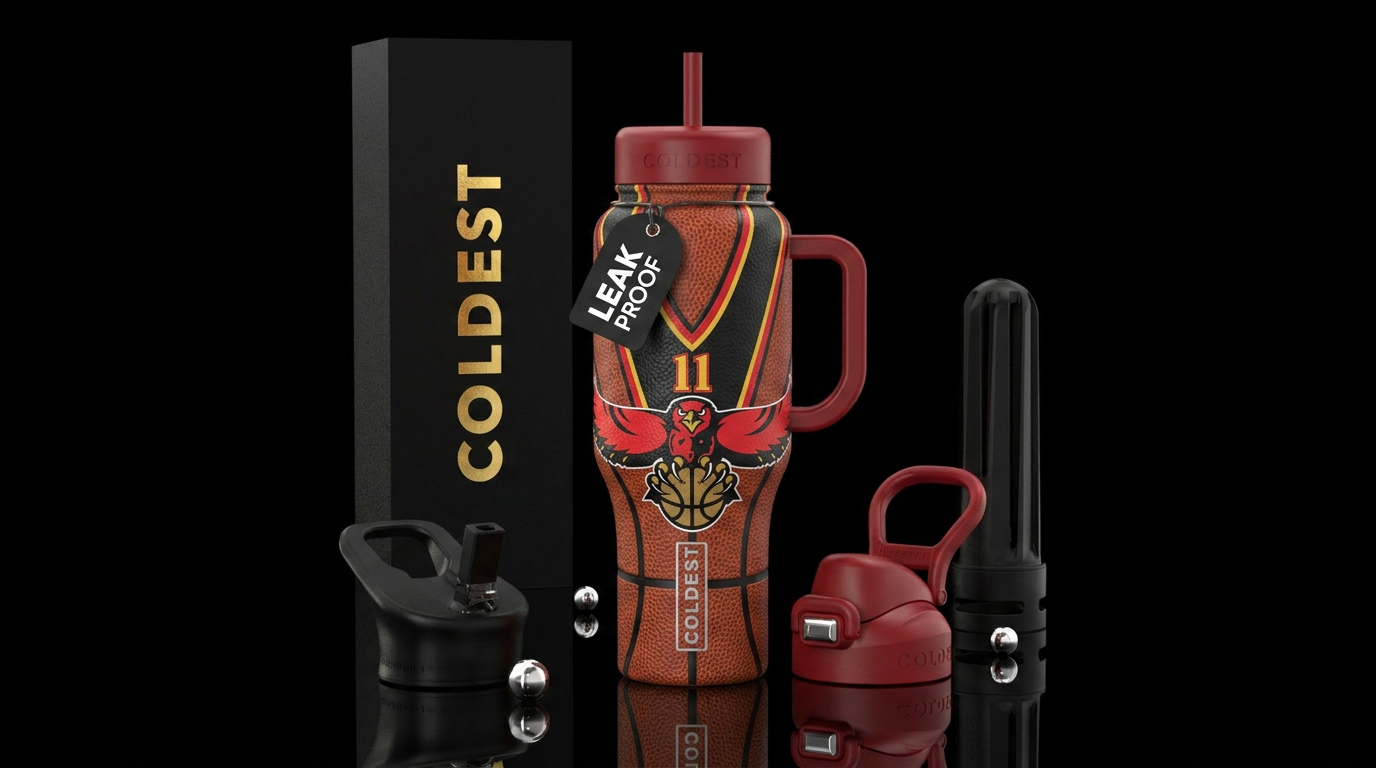 Atlanta Hawks basketball water bottle design
