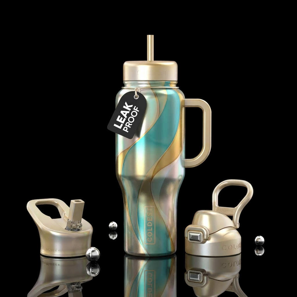 Golden Current water bottle design