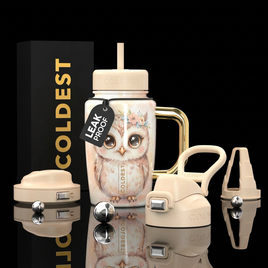 Little Owl Dreams water bottle design
