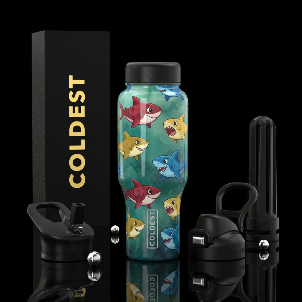 Kids Sharks 1 water bottle design