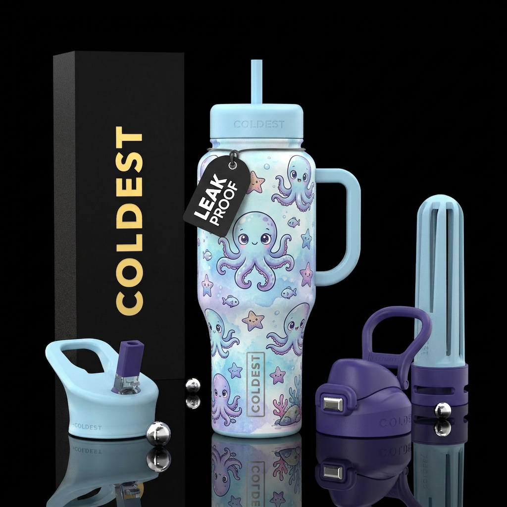 Kids Octopus water bottle design