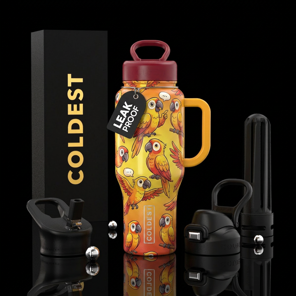 Kids Parrots water bottle design
