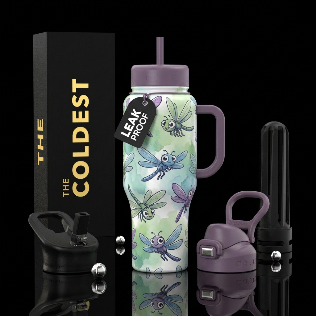 Kids Dragonfly water bottle design