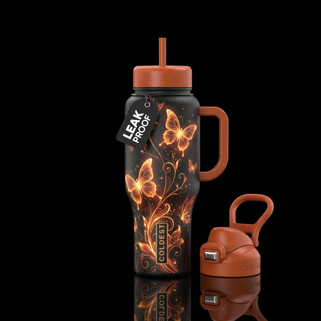 Butterfly Reflections water bottle design