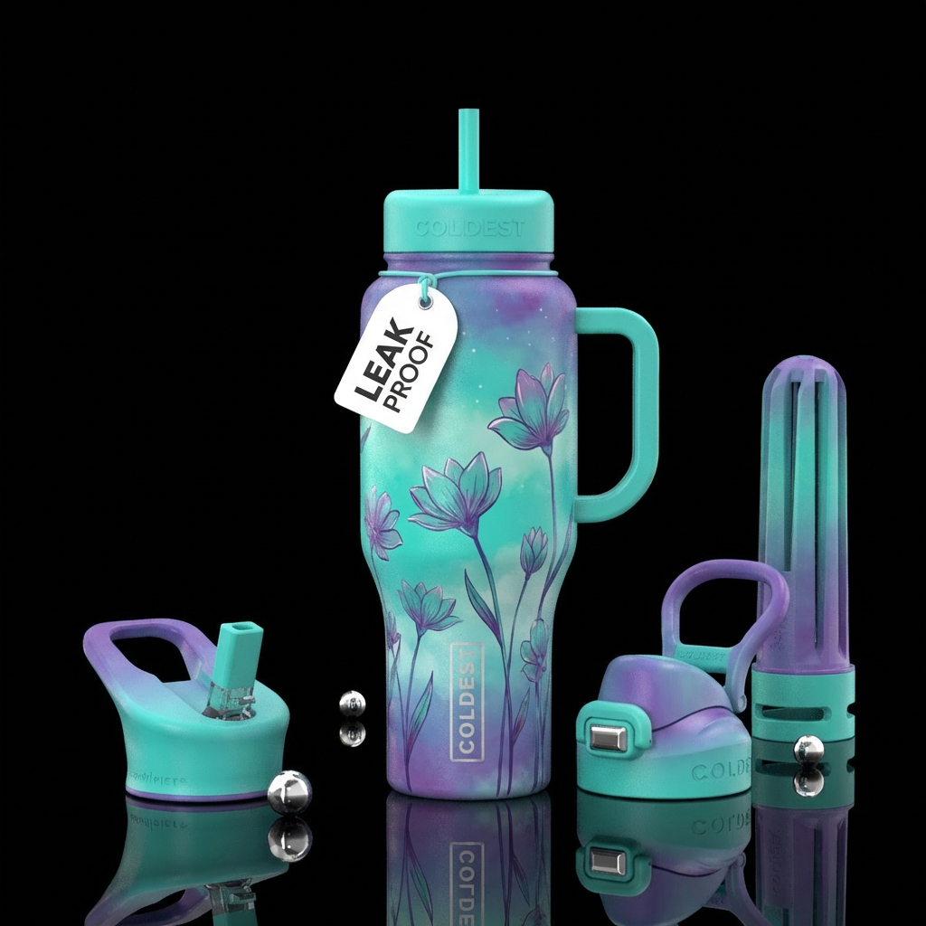 Petals to the skies water bottle design