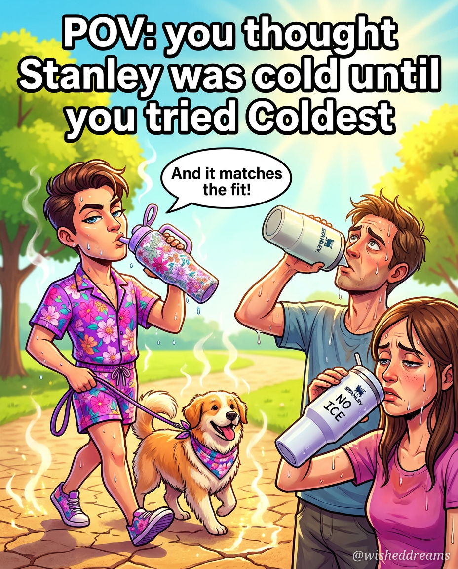 Walking your dog on hot day and others have their ... water bottle design