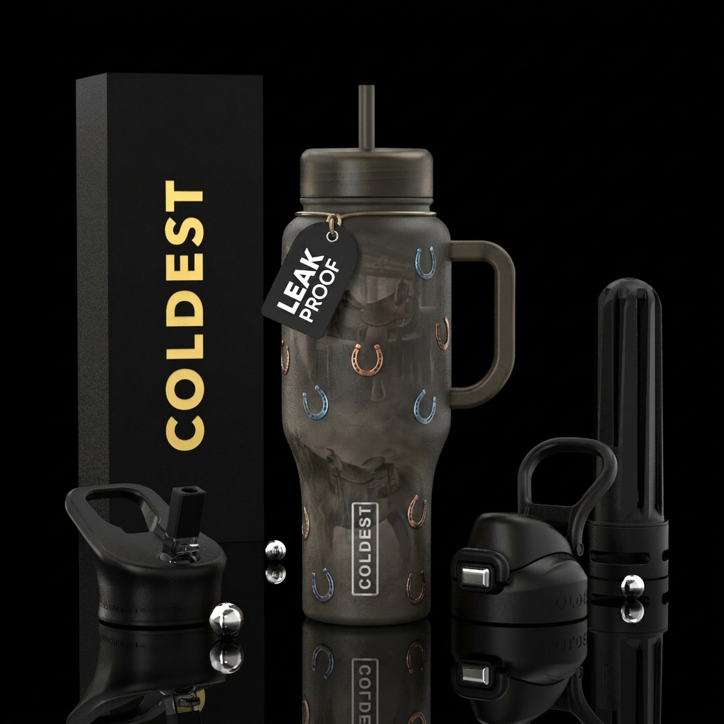 Lucky Horse shoes water bottle design