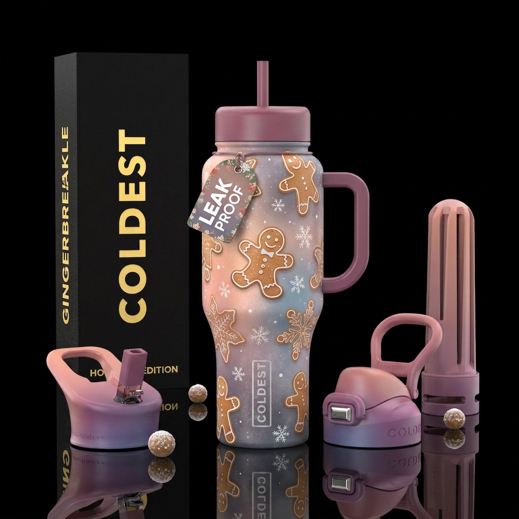 Gingerbread Dreams water bottle design