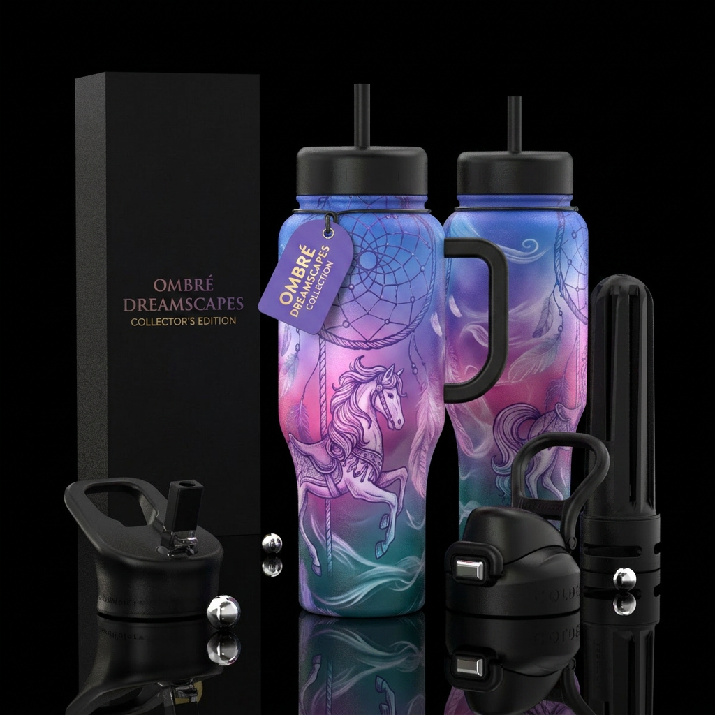 Catching Carousel Dreams water bottle design