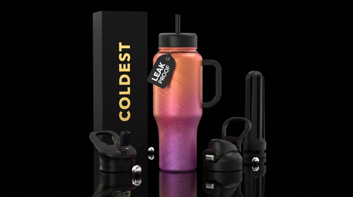 Rainbow Sherbet Sparkle water bottle design