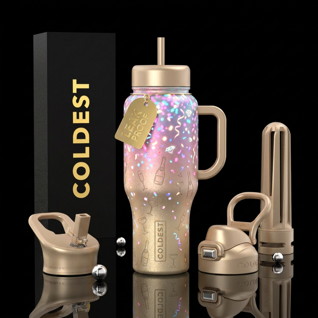 champagne Wishes water bottle design