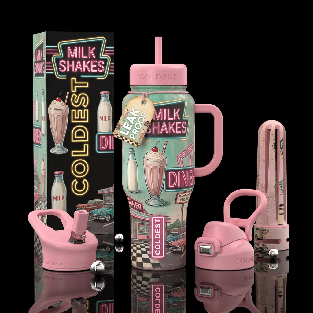 Happy Days water bottle design