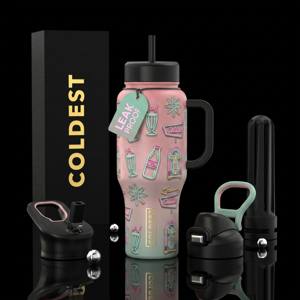 Diner Vibing water bottle design