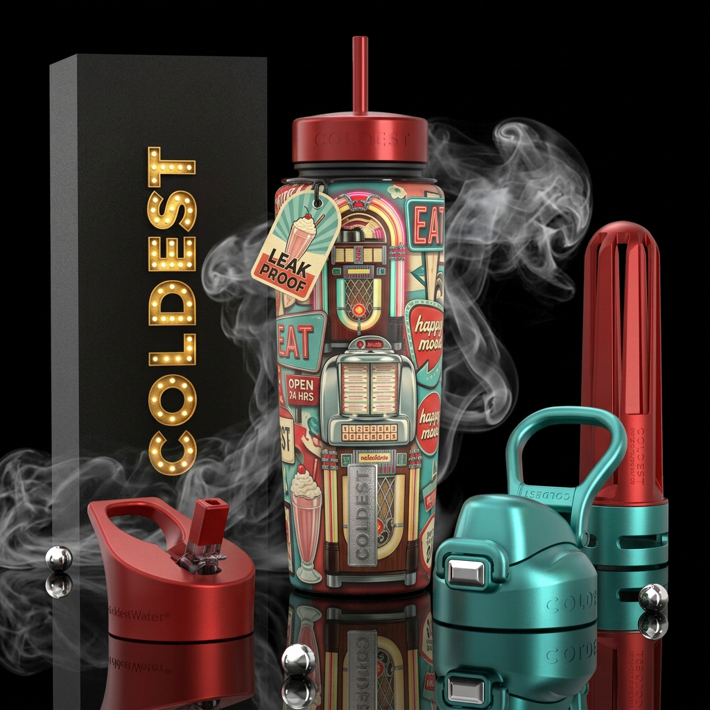 Jukebox Hero water bottle design
