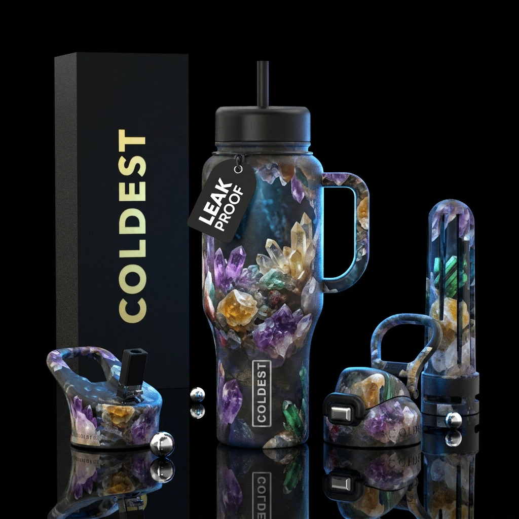 crystal cave vibrat colored crystals but cave hasn... water bottle design