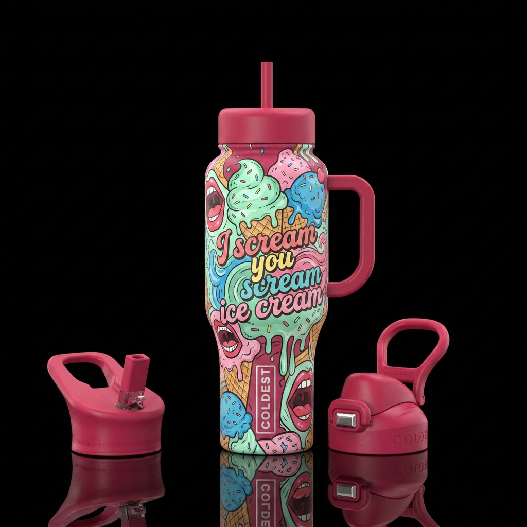 I scream you scream ice cream water bottle design