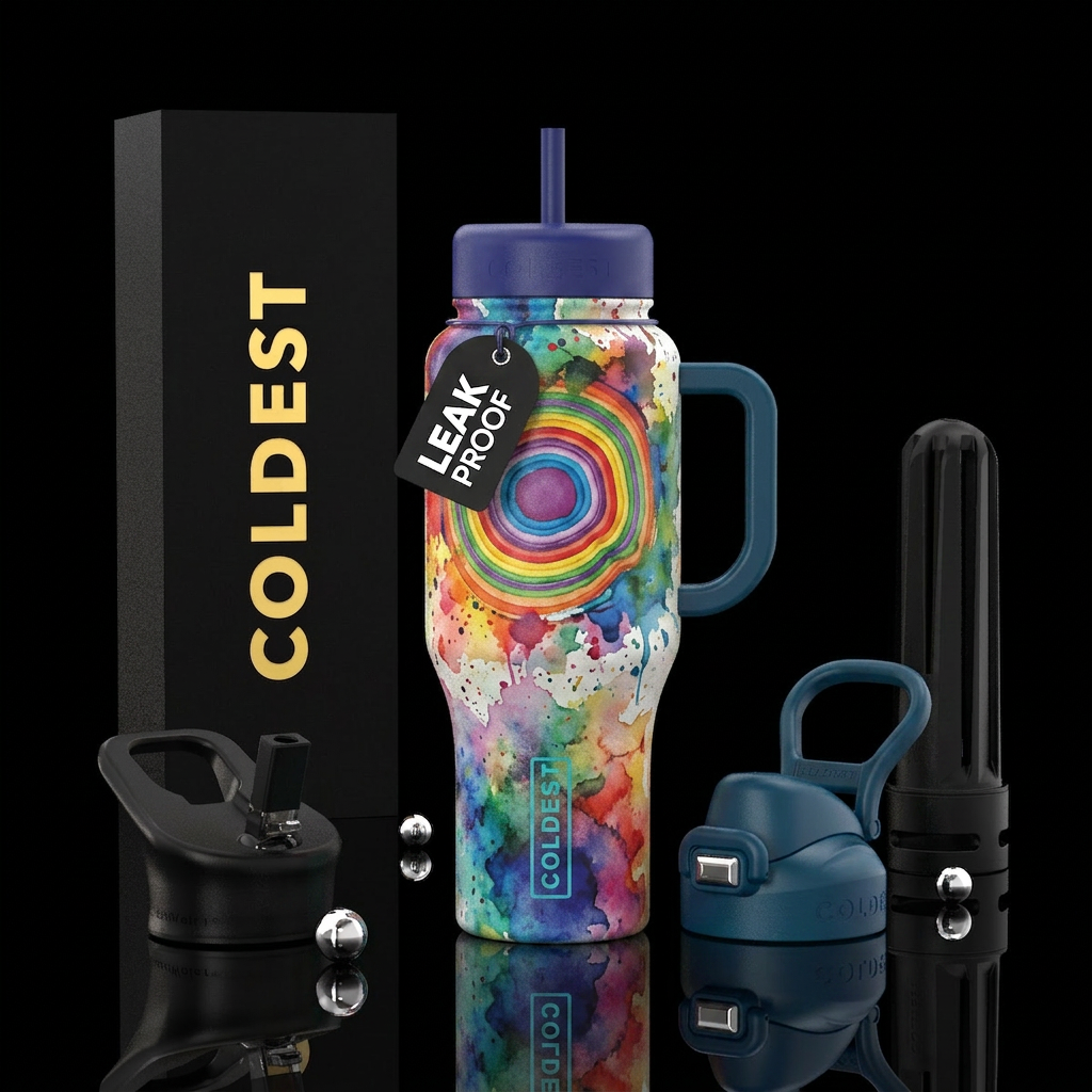 jawbreaker, splatter, water color water bottle design